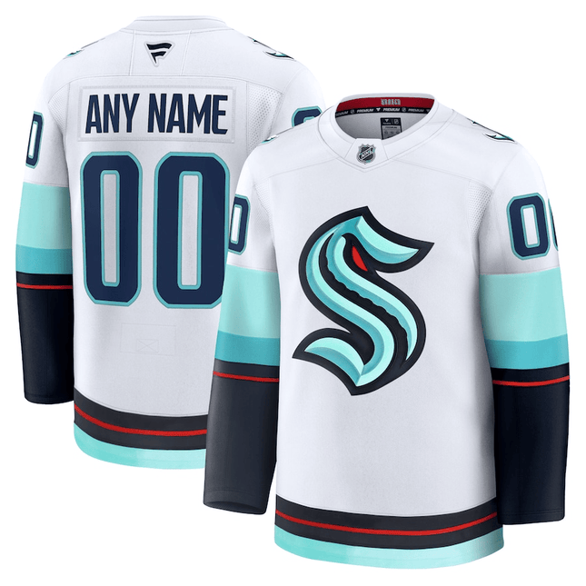 Seattle Kraken 2024-2025 Away Breakaway Name & Number White Jersey