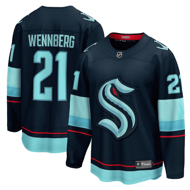 Alexander Wennberg Seattle Kraken 2024-2025 Home Breakaway Deep Sea Blue Jersey