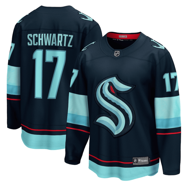 Jaden Schwartz Seattle Kraken 2024-2025 Home Breakaway Deep Sea Blue Jersey