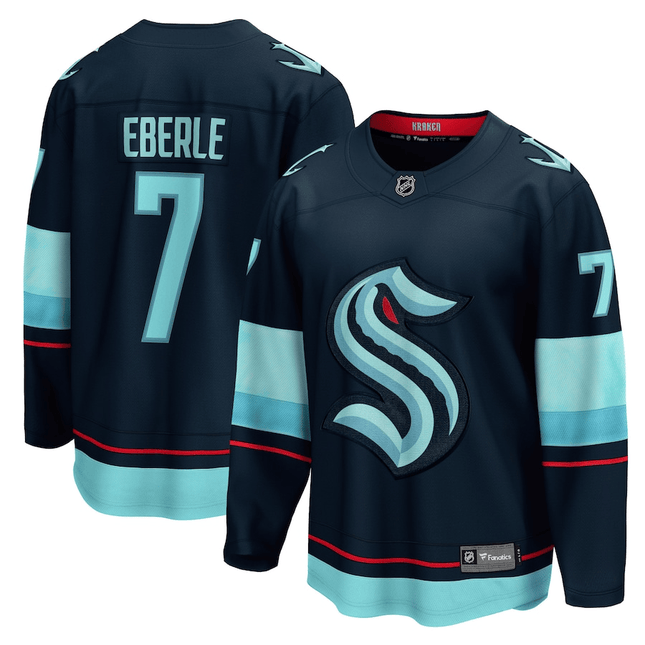 Jordan Eberle Seattle Kraken 2024-2025 Home Breakaway Deep Sea Blue Jersey