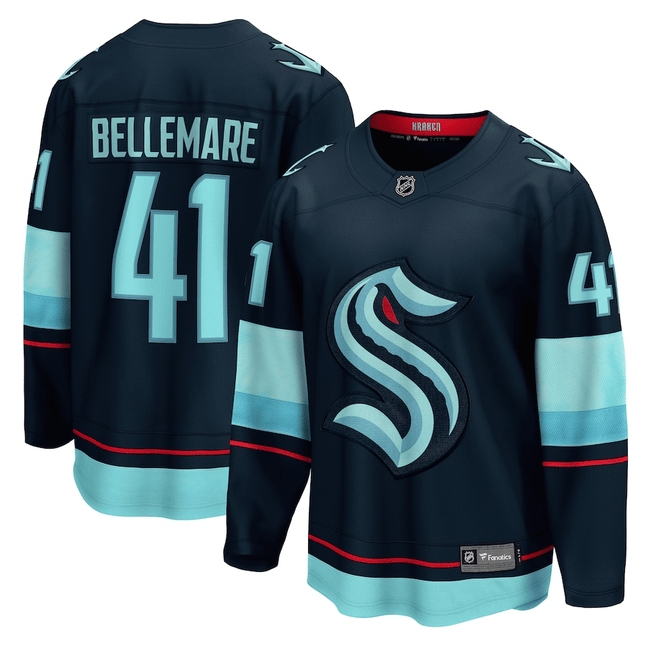 Pierre-Edouard Bellemare Seattle Kraken 2024-2025 Home Breakaway Deep Sea Blue Jersey