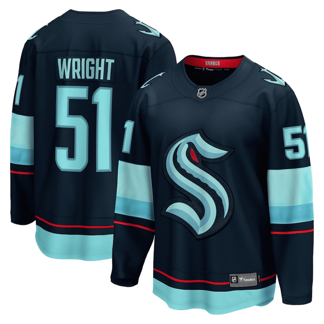 Shane Wright Seattle Kraken 2024-2025 Home Breakaway Deep Sea Blue Jersey