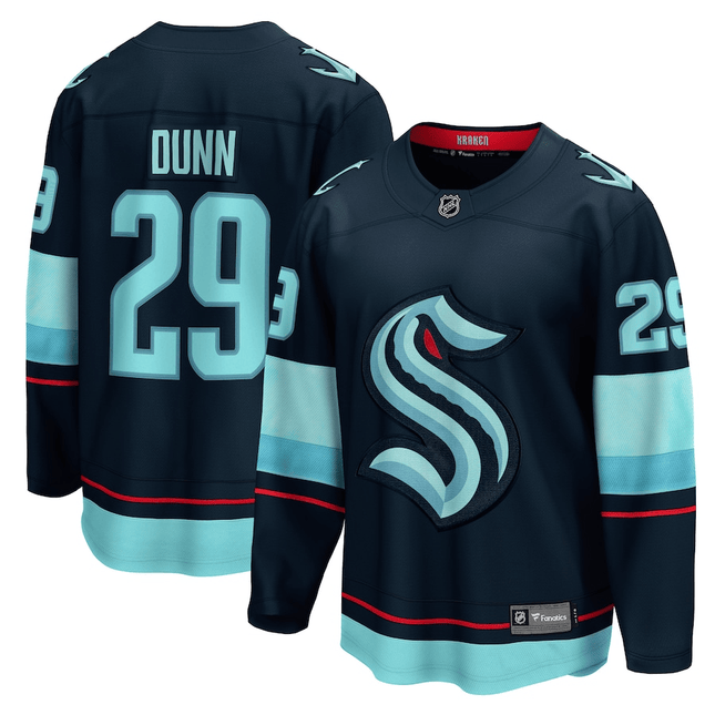 Vince Dunn Seattle Kraken 2024-2025 Home Breakaway Deep Sea Blue Jersey