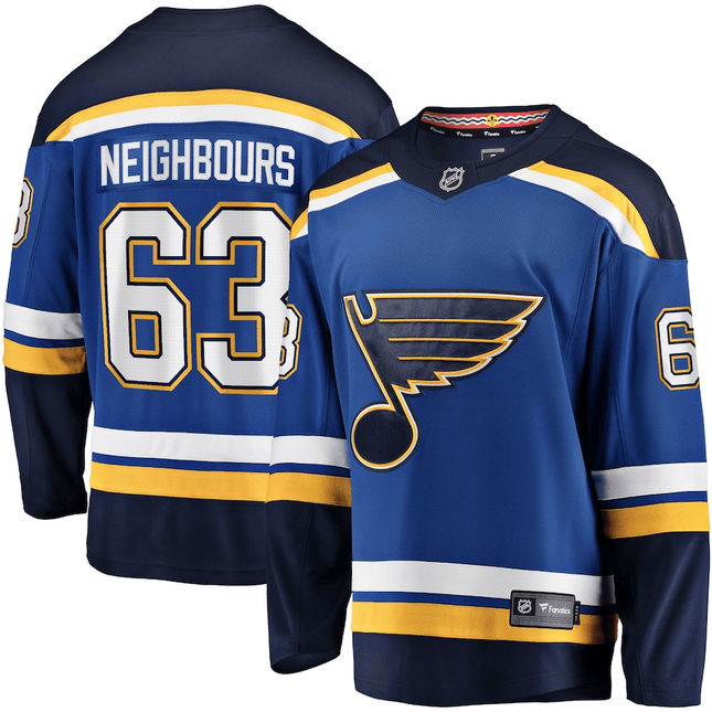 Jake Neighbours St. Louis Blues 2024-2025 Breakaway Home Blue Jersey