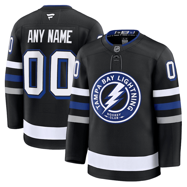 Custom Tampa Bay Lightning 2024-2025 Alternate Premier Breakaway Black Jersey