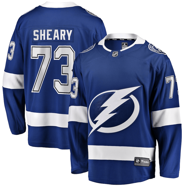 Conor Sheary Tampa Bay Lightning 2024-2025 Home Breakaway Blue Jersey