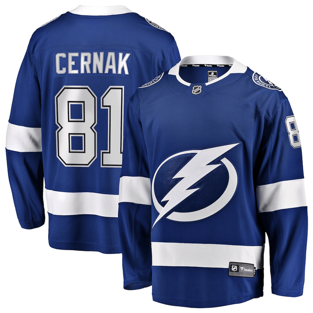 Erik Cernak Tampa Bay Lightning 2024-2025 Home Breakaway Blue Jersey