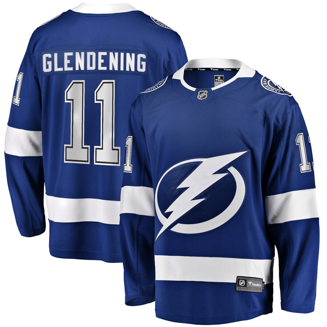 Luke Glendening Tampa Bay Lightning 2024-2025 Home Breakaway Blue Jersey