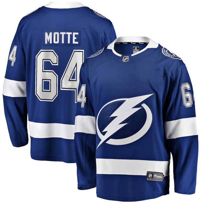 Tyler Motte Tampa Bay Lightning 2024-2025 Home Breakaway Blue Jersey