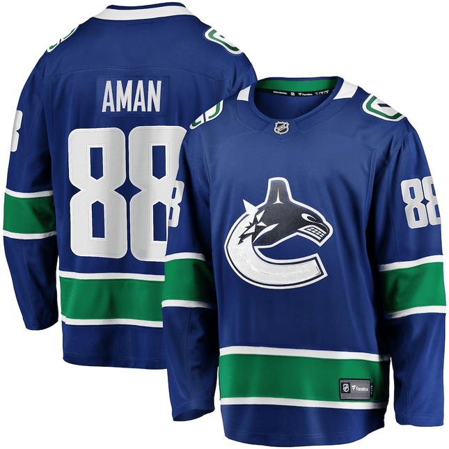 Nils Aman Vancouver Canucks 2024-2025 Home Team Breakaway Blue Jersey