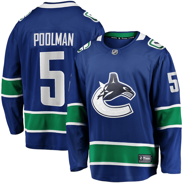 Tucker Poolman Vancouver Canucks 2024-2025 Home Team Breakaway Blue Jersey