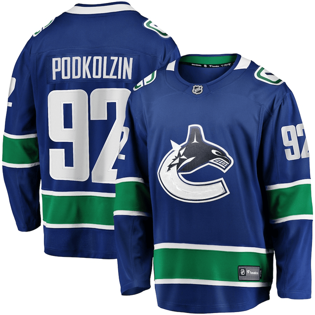 Vasily Podkolzin Vancouver Canucks 2024-2025 Home Team Breakaway Blue Jersey