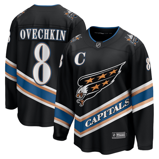 Alexander Ovechkin Washington Capitals 2024-2025 Alternate 50th Anniversary Premier Breakaway Black Jersey