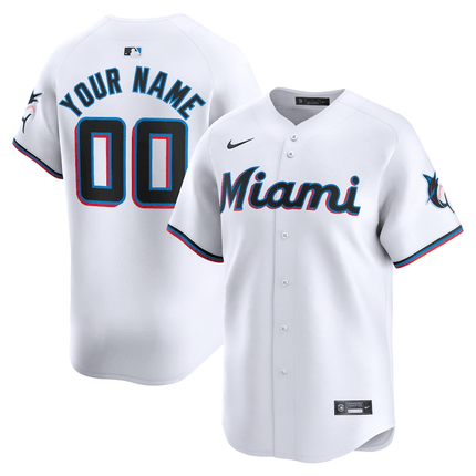Custom Miami Marlins 2024-2025 Home Limited White Jersey
