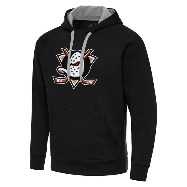 Anaheim Ducks 2024-2025 Antigua Big & Tall Victory Black Pullover Hoodie