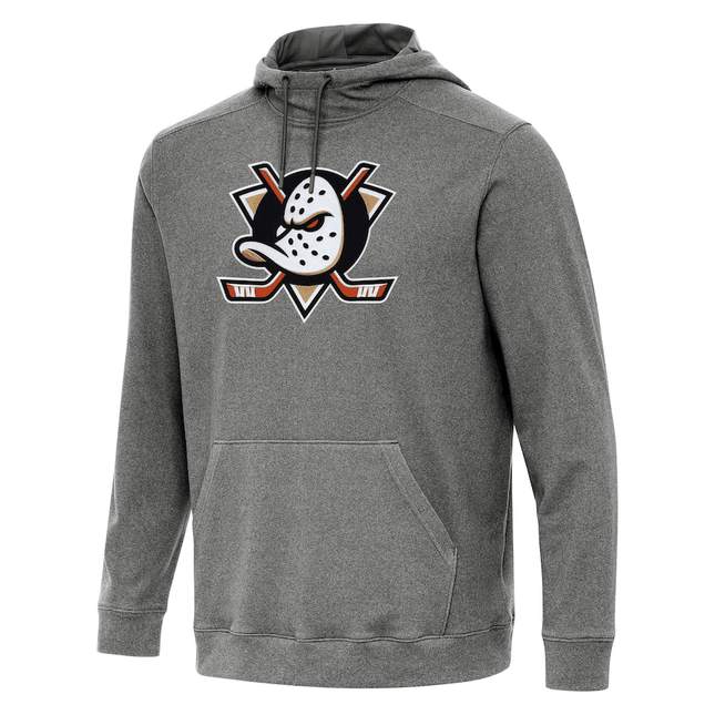Anaheim Ducks 2024-2025 Antigua Cloud Heather Black Pullover Hoodie