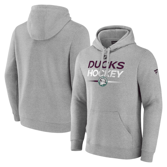 Anaheim Ducks 2024-2025 Pro Alternate Wordmark Heather Gray Pullover Hoodie
