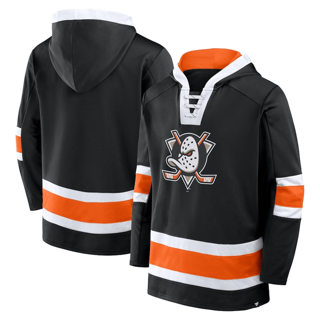 Anaheim Ducks 2024-2025 Inside Line Fleece Black Pullover Hoodie
