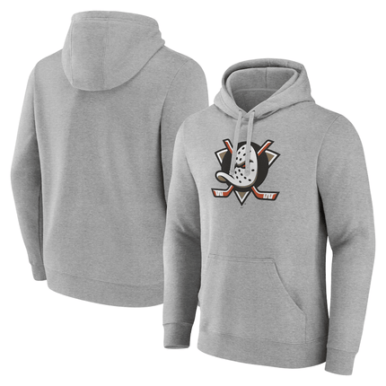 Anaheim Ducks 2024-2025 Primary Logo Gray Pullover Hoodie