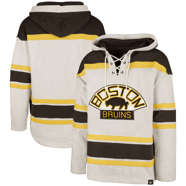 Boston Bruins 2024-2025 Rockaway Lacer Oatmeal Pullover Hoodie
