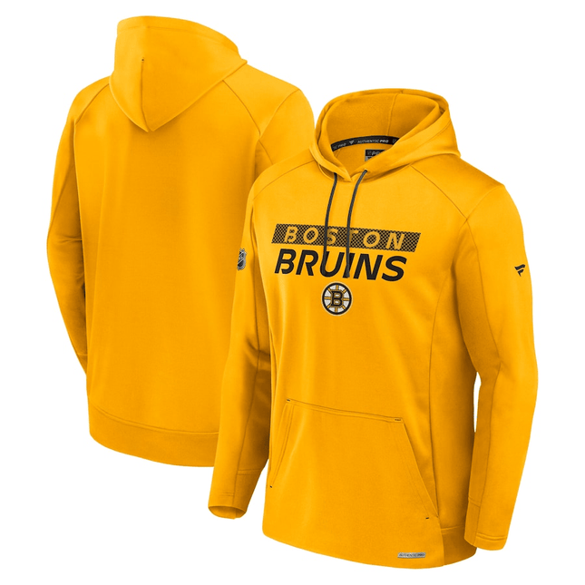 Boston Bruins 2024-2025 Pro Rink Fleece Gold Pullover Hoodie
