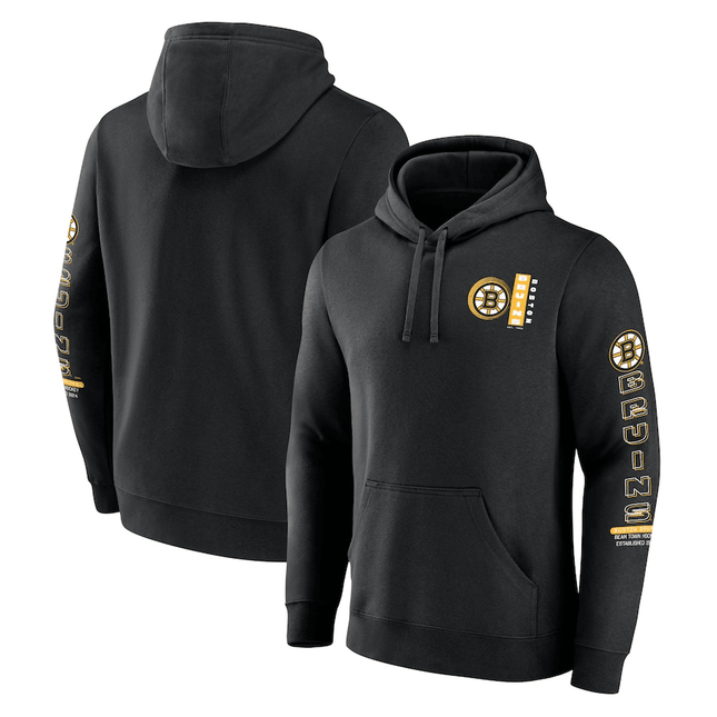 Boston Bruins 2024-2025 Revolution Black Pullover Hoodie