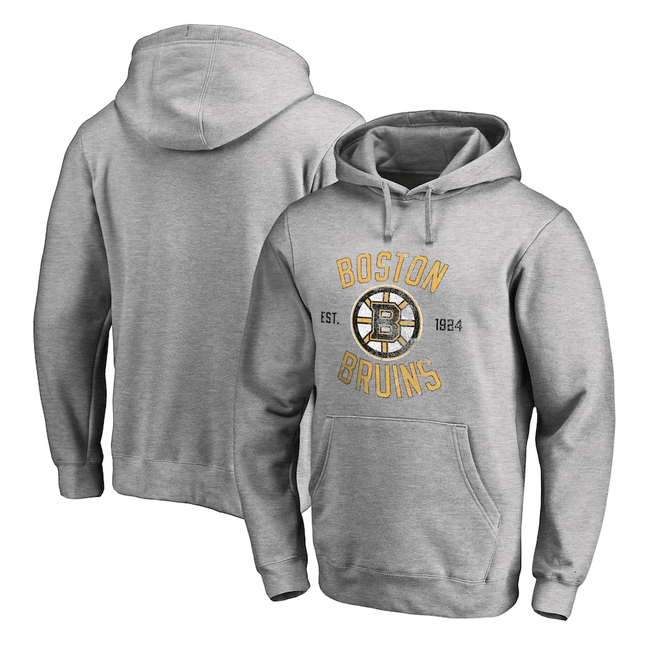 Boston Bruins 2024-2025 Heritage Ash Pullover Hoodie