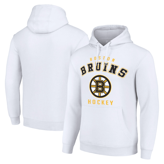 Boston Bruins 2024-2025 Starter Logo White Pullover Hoodie
