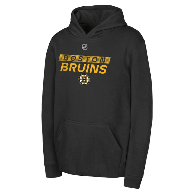 Boston Bruins 2024-2025 Pro Wordmark Black Pullover Hoodie