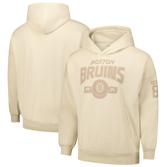David Pastrnak Boston Bruins 2024-2025 Levelwear Contact Khaki Pullover Hoodie