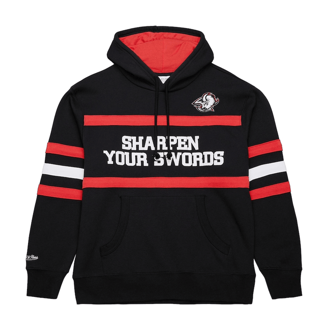 Buffalo Sabres 2024-2025 Mitchell & Ness Head Coach Slogan Black Pullover Hoodie