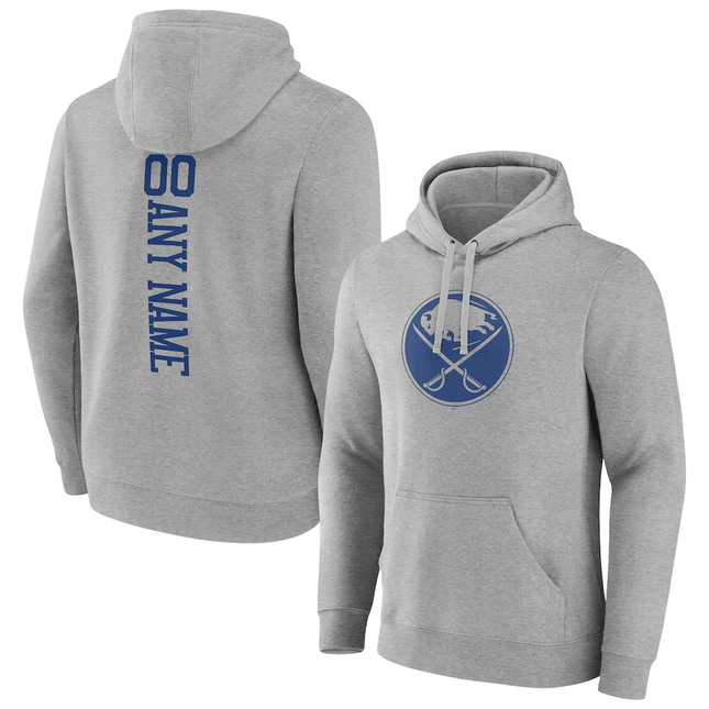 Buffalo Sabres 2024-2025 Personalized Heather Gray Pullover Hoodie