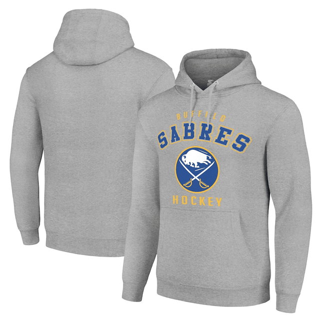 Buffalo Sabres 2024-2025 Starter Logo Heather Gray Pullover Hoodie