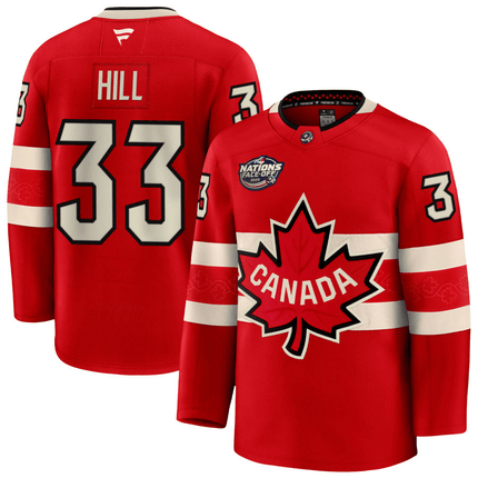 Adin Hill Canada 2025 4 Nations Face-Off Premium Red Jersey
