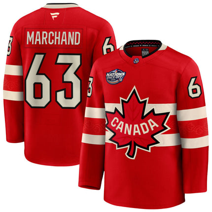 Brad Marchand Canada 2025 4 Nations Face-Off Premium Red Jersey