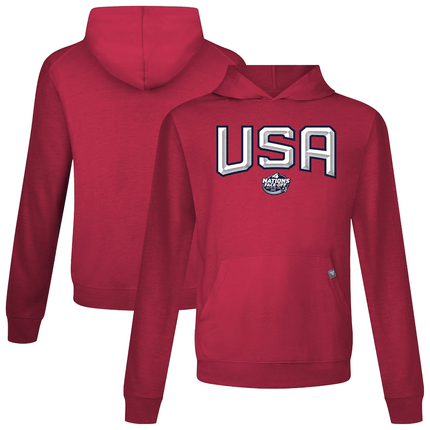 USA 2025 4 Nations Face-Off Relay Pullover Red Hoodie