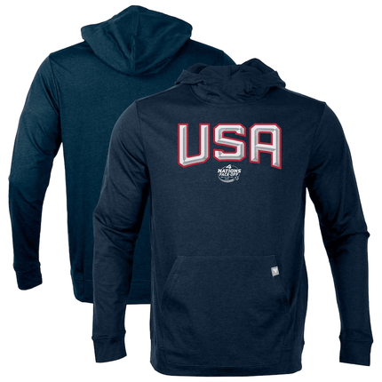 USA 2025 4 Nations Face-Off Thrive Tri-Blend Pullover Navy Hoodie
