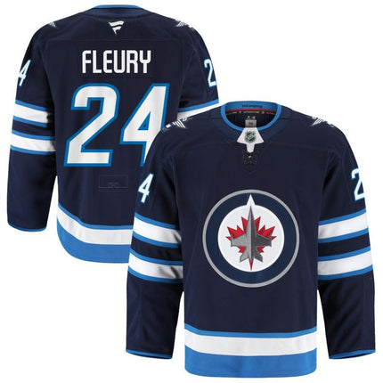 Haydn Fleury Winnipeg Jets 2025 Home Pro Navy Jersey