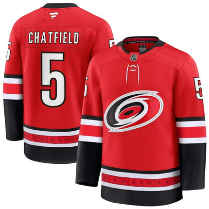 Jalen Chatfield Carolina Hurricanes 2025 Red Alternate Premium Jersey