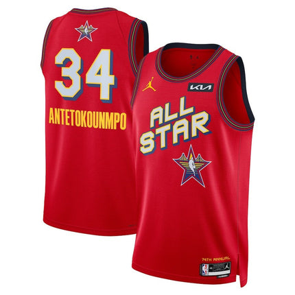 Giannis Antetokounmpo Jordan Brand 2025 NBA All-Star Game Swingman Player Red Jersey