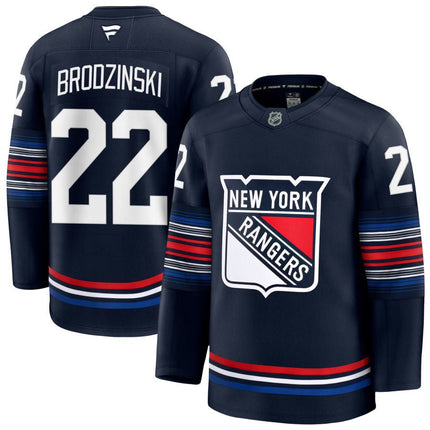 Jonny Brodzinski New York Rangers 2025 Alternate Premium Navy Jersey