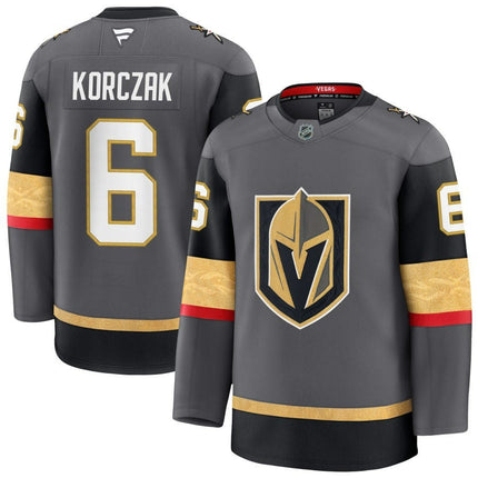 Kaedan Korczak Vegas Golden Knights 2025 Alternate Premium Gray Jersey