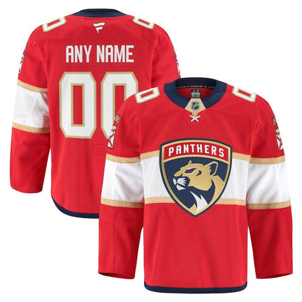 Custom Name Florida Panthers 2025 Home Red Jersey