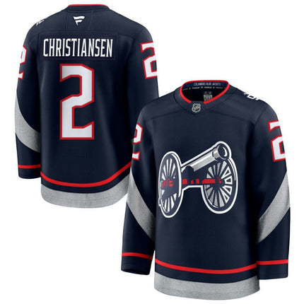 Jake Christiansen Columbus Blue Jackets 2025 NHL Stadium Series Premium Navy Jersey