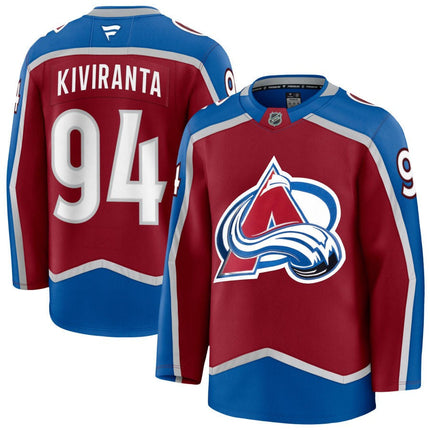 Joel Kiviranta Colorado Avalanche 2025 Burgundy Home Premium Jersey