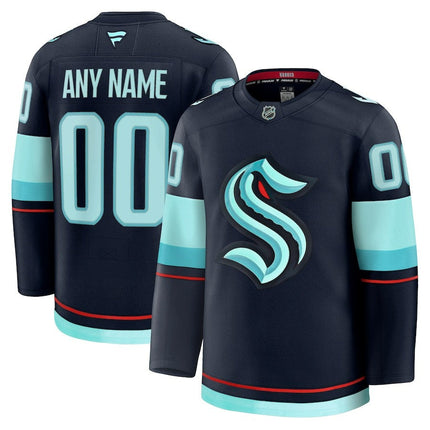 Custom Name Seattle Kraken 2025 Home Premium Jersey - Blue