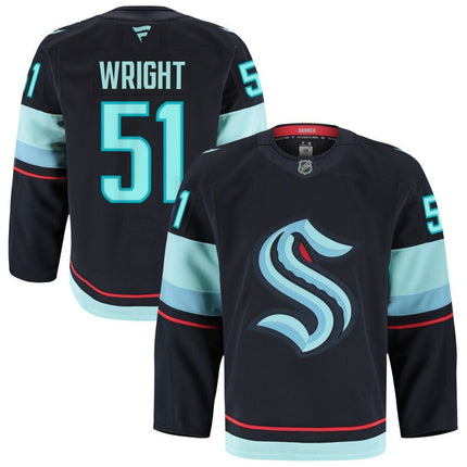 Shane Wright Seattle Kraken 2025 Home Premium Jersey - Blue