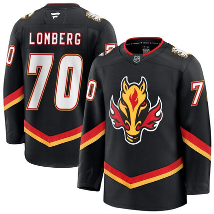 Ryan Lomberg Calgary Flames 2025 Alternate Premium Jersey - Black