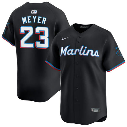 Max Meyer Miami Marlins 2025 Alternate Limited Jersey – Black