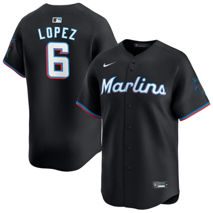 Otto Lopez Miami Marlins 2025 Alternate Limited Jersey – Black